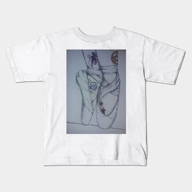 tattooed ballerina Kids T-Shirt by stephaniedport